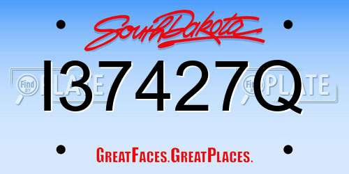 I37427Q South Dakota License Plate