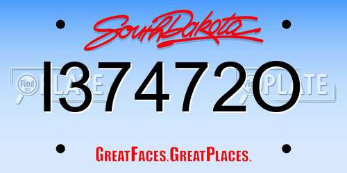 I37472O South Dakota License Plate