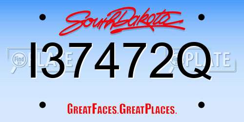 I37472Q South Dakota License Plate