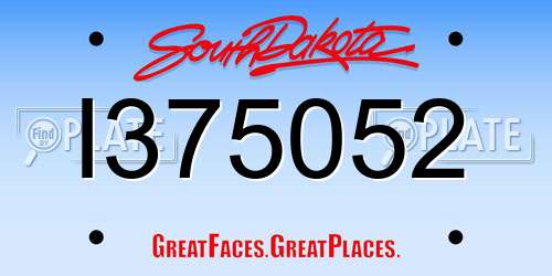 I375052 South Dakota License Plate