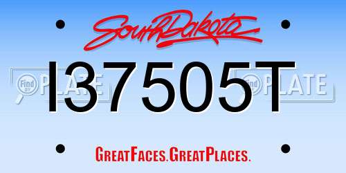 I37505T South Dakota License Plate