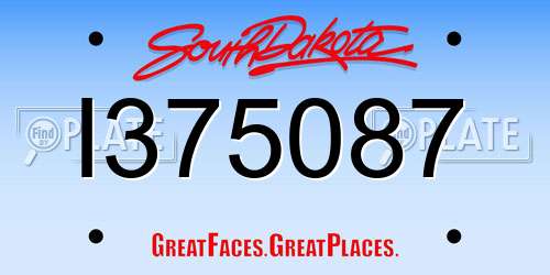 I375087 South Dakota License Plate