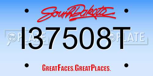 I37508T South Dakota License Plate