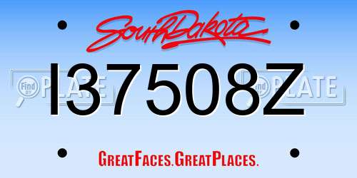 I37508Z South Dakota License Plate