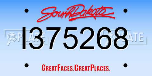 I375268 South Dakota License Plate