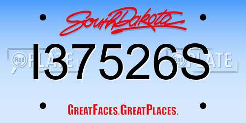 I37526S South Dakota License Plate