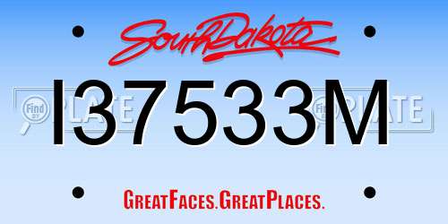 I37533M South Dakota License Plate