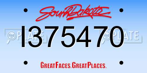 I375470 South Dakota License Plate
