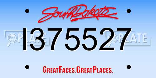 I375527 South Dakota License Plate