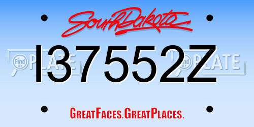 I37552Z South Dakota License Plate