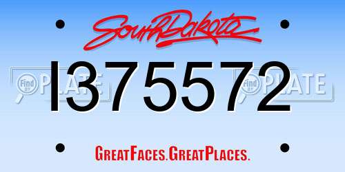I375572 South Dakota License Plate