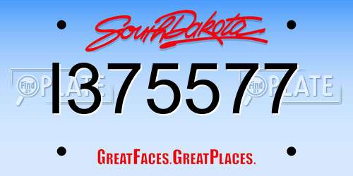 I375577 South Dakota License Plate