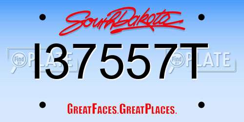 I37557T South Dakota License Plate