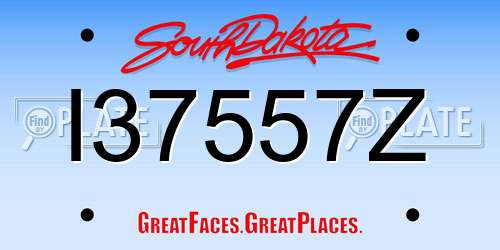 I37557Z South Dakota License Plate