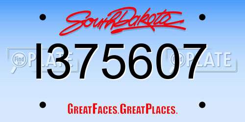 I375607 South Dakota License Plate