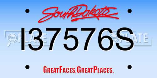 I37576S South Dakota License Plate