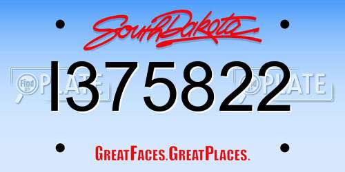 I375822 South Dakota License Plate