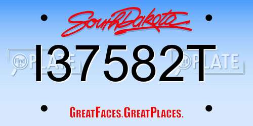 I37582T South Dakota License Plate