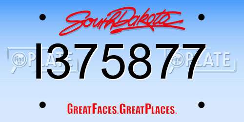 I375877 South Dakota License Plate