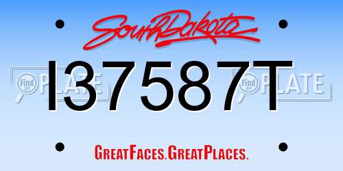 I37587T South Dakota License Plate