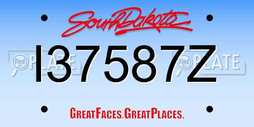 I37587Z South Dakota License Plate