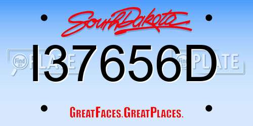 I37656D South Dakota License Plate