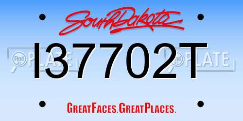 I37702T South Dakota License Plate