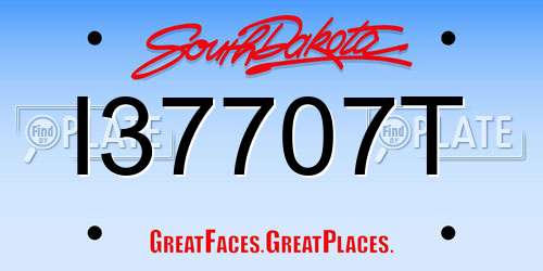 I37707T South Dakota License Plate
