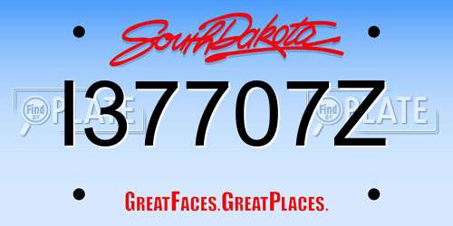 I37707Z South Dakota License Plate