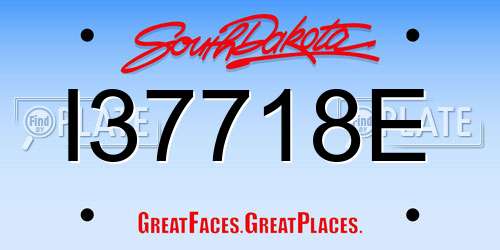 I37718E South Dakota License Plate