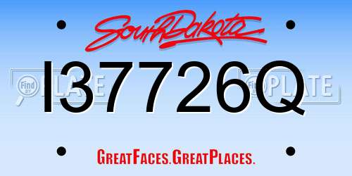 I37726Q South Dakota License Plate