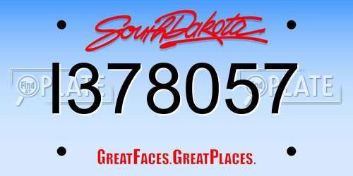 I378057 South Dakota License Plate