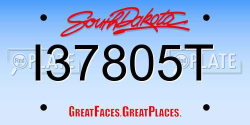 I37805T South Dakota License Plate