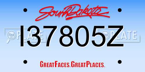 I37805Z South Dakota License Plate
