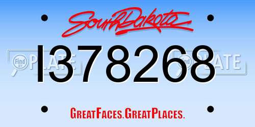 I378268 South Dakota License Plate