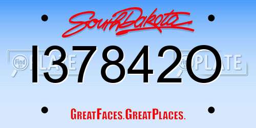 I37842O South Dakota License Plate