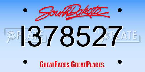 I378527 South Dakota License Plate