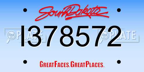 I378572 South Dakota License Plate