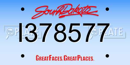 I378577 South Dakota License Plate