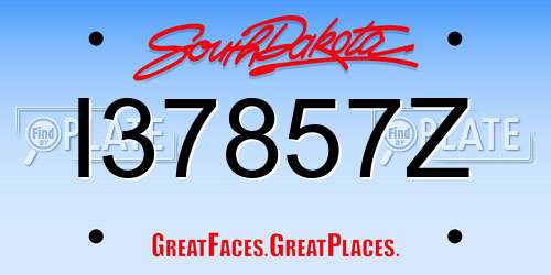 I37857Z South Dakota License Plate