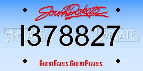 I378827 South Dakota License Plate