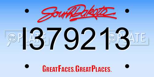 I379213 South Dakota License Plate