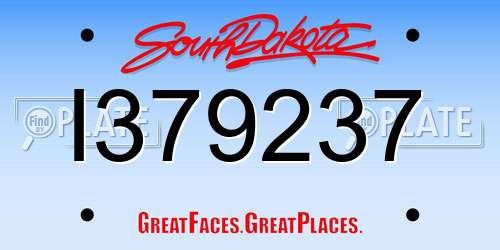 I379237 South Dakota License Plate