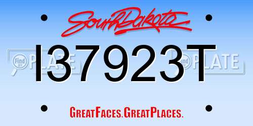 I37923T South Dakota License Plate