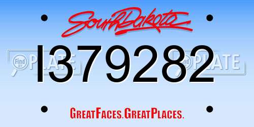 I379282 South Dakota License Plate