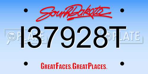 I37928T South Dakota License Plate