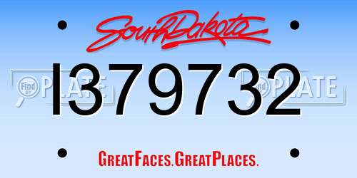 I379732 South Dakota License Plate