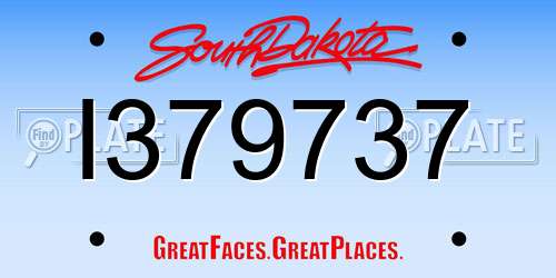 I379737 South Dakota License Plate
