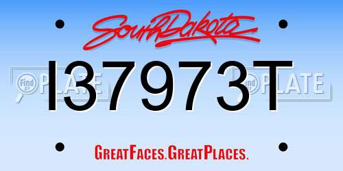 I37973T South Dakota License Plate