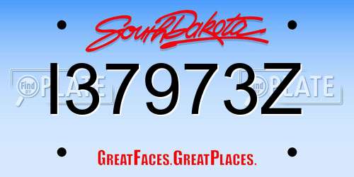 I37973Z South Dakota License Plate